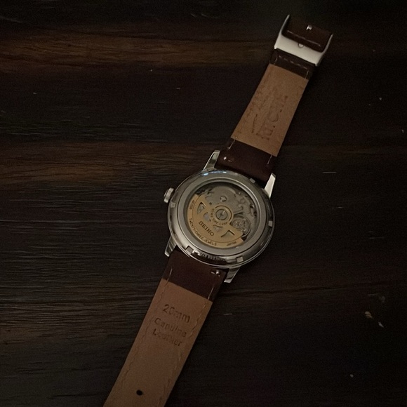 SEIKO Presage SRPE43 w/ Original Strap & Tag + Ritchie Brown Leather Strap - Picture 4 of 7